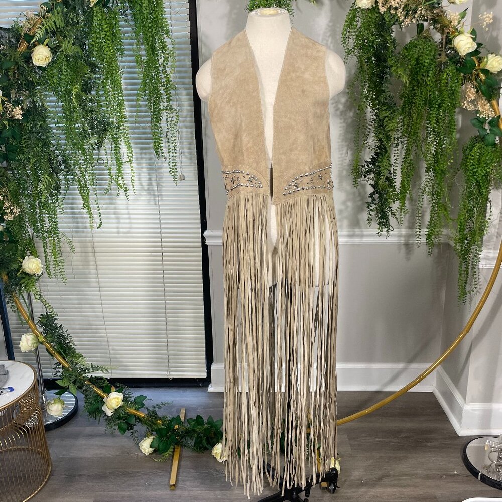 Bohemian Fringe Beige Vest